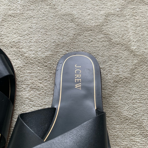 J Crew 7 Crossover Sandals leather Cyprus black - Picture 8 of 11